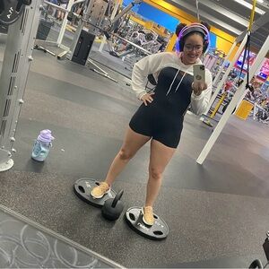 Black Athletic Romper With Tummy Control